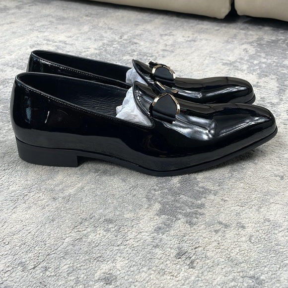 NIB Moretti Black Label Dylan Patent Leather Smoking Loafers Black Tie Wedding - Picture 6 of 12